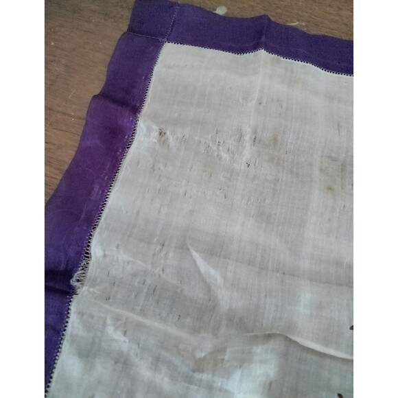 WWI Antique Silk Scarf With Anchor And Embroidered Flag - Picture 3 of 4